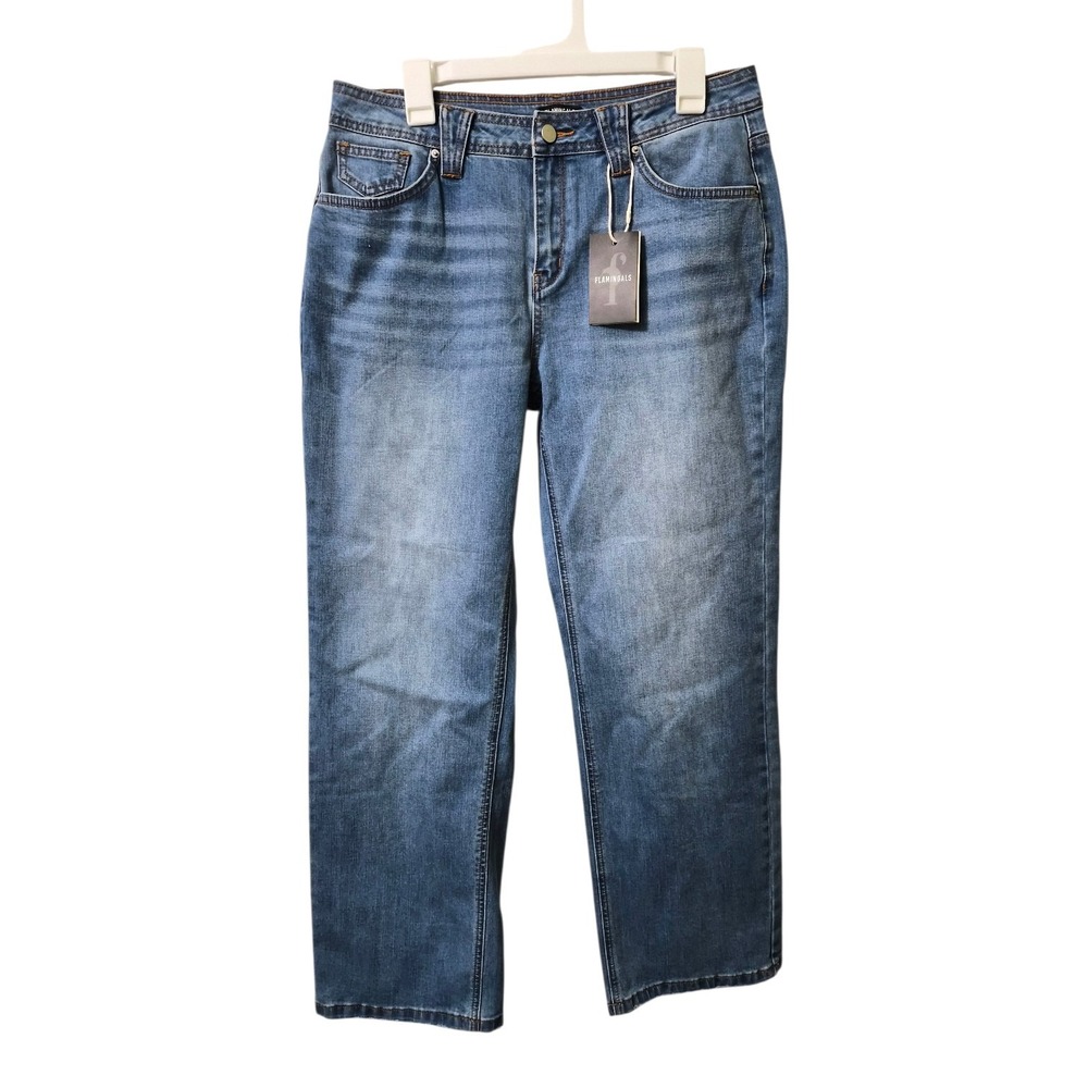 Flamingals Women's Jeans Size L Stretch Cotton‎ Blend Blue Denim NWT